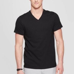 Goodfellow & Co V-neck Black Evety Wear Tee. Size MED. 4- Pack